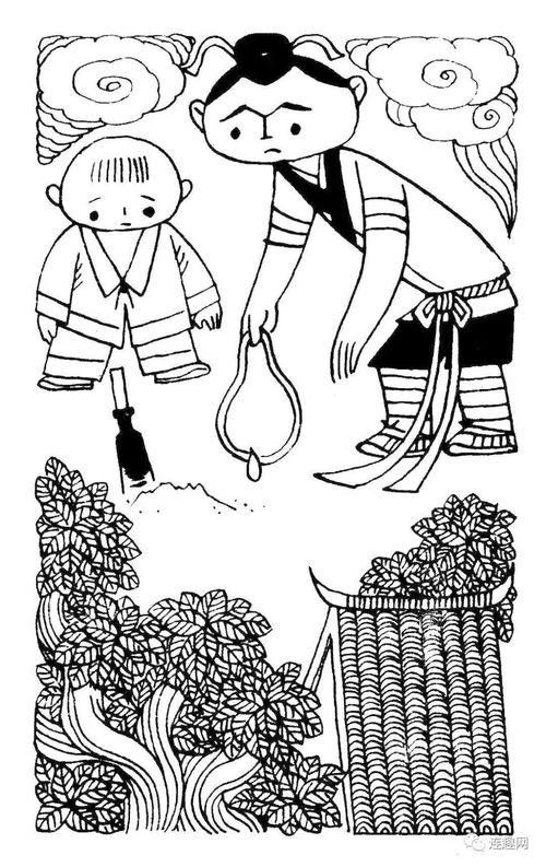 瓜田吃瓜绘画,一幅描绘夏日悠闲生活的绘画