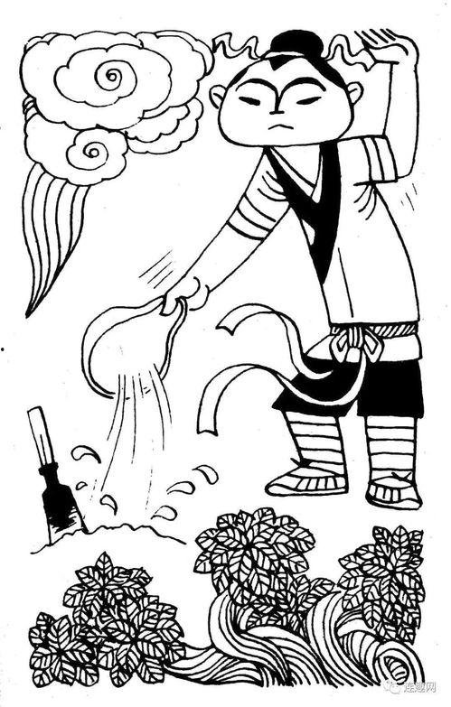 瓜田吃瓜绘画,一幅描绘夏日悠闲生活的绘画